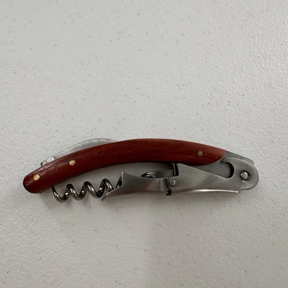 Professional Splash 3 in 1 Rosewood Handle Wine Bottle Foil‎ Opener Corkscrew a